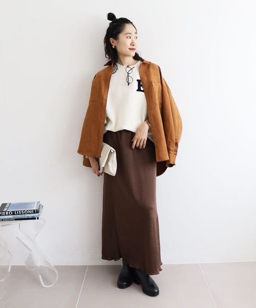 le.coeur blanc（ルクールブラン）の「《手洗い可能》サガラ刺繍クループルオーバー（ニット/セーター・レディース・レッド/ネイビー/キャメル/グレー/アイボリー・38）」の17枚目の写真