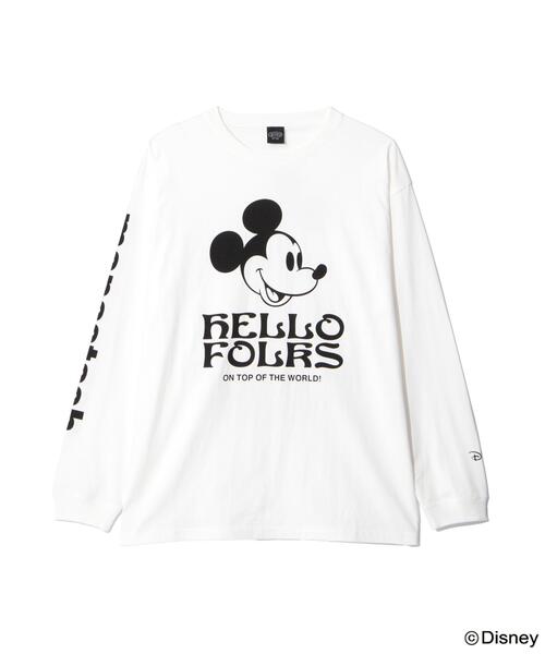 MANASTASH(マナスタッシュ)の「MANASTASH/マナスタッシュ/MICKEY L/S TEE HELLO FOLKS(Tシャツ/カットソー・メンズ・ホワイト/ブラック・XL/S/M/L)」の2枚目の写真