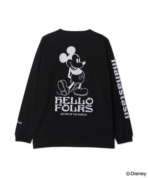 MANASTASH(マナスタッシュ)の「MANASTASH/マナスタッシュ/MICKEY L/S TEE HELLO FOLKS(Tシャツ/カットソー・メンズ・ホワイト/ブラック・XL/S/M/L)」の3枚目の写真