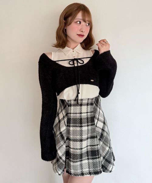 シャツレイヤードシャギーニット（ニット/セーター）｜NOMAE（ノーマエ