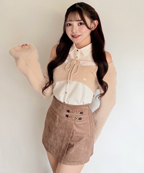 シャツレイヤードシャギーニット（ニット/セーター）｜NOMAE（ノーマエ