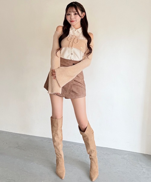 NOMAE（ノーマエ）の「シャツレイヤードシャギーニット（ニット/セーター・レディース・ベージュ/ベージュ系その他/ブラック/グレー系その他・FREE）」の20枚目の写真