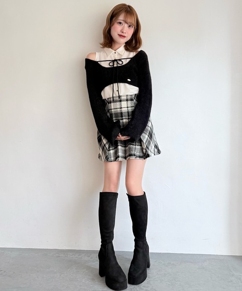 シャツレイヤードシャギーニット（ニット/セーター）｜NOMAE（ノーマエ