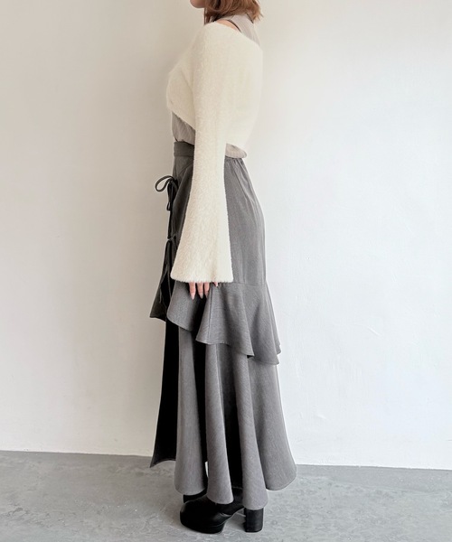 シャツレイヤードシャギーニット（ニット/セーター）｜NOMAE（ノーマエ