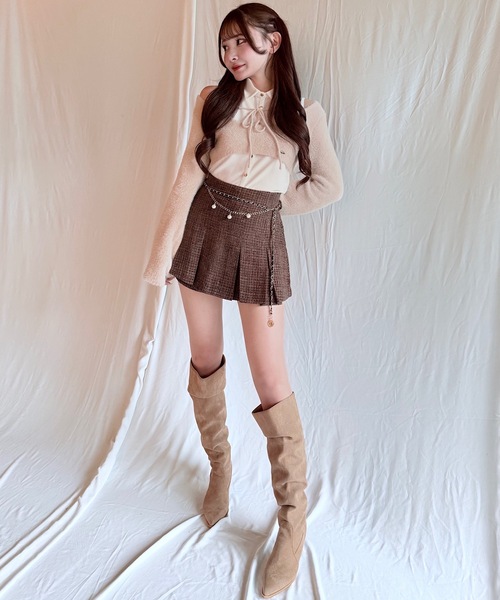 NOMAE（ノーマエ）の「シャツレイヤードシャギーニット（ニット/セーター・レディース・ベージュ/ベージュ系その他/ブラック/グレー系その他・FREE）」の10枚目の写真