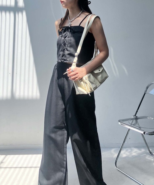 AS KNOW AS plus（アズノゥアズプラス）の「●レースアップビスチェとワイドパンツ 2点セットアイテム（セットアップ・レディース・ブラック/グレー/ブラウン・FREE）」の21枚目の写真