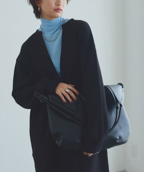 RASW(ラス)の「インナーセットキーネックスウェットワンピース(ワンピース・レディース・ブラック/チャコール・L/M/PM)」の9枚目の写真