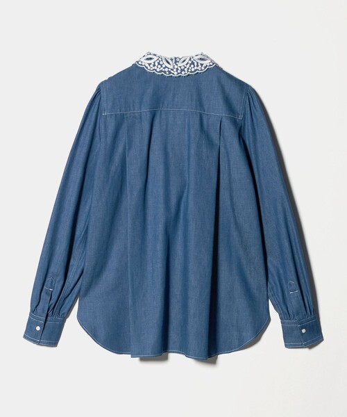 Kaon（カオン）の「＜Kaon＞レースカラー デニム シャツ（シャツ/ブラウス・レディース・コバルトブルー・FREE）」の2枚目の写真