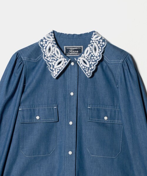 Kaon＞レースカラー デニム シャツ（シャツ/ブラウス）｜Kaon（カオン