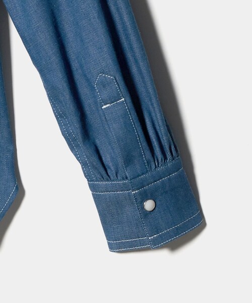 Kaon（カオン）の「＜Kaon＞レースカラー デニム シャツ（シャツ/ブラウス・レディース・コバルトブルー・FREE）」の4枚目の写真