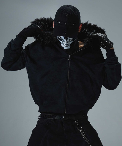 ジップフーディ｜Faux Fur Cross Zip Hoodie｜SUPPLIER
