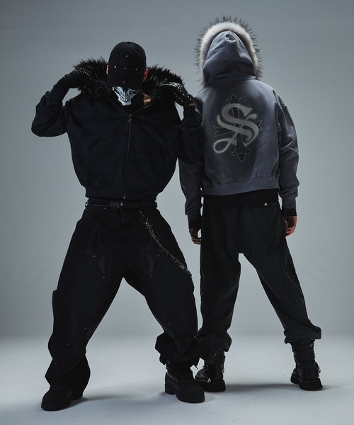 ジップフーディ｜Faux Fur Cross Zip Hoodie｜SUPPLIER（パーカー