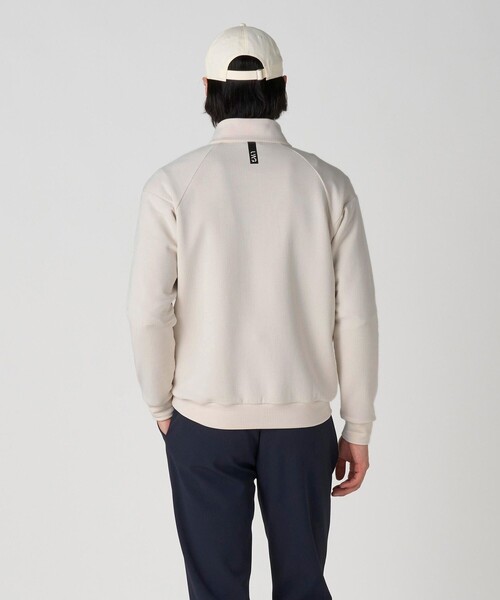 セール】メンズ ソフト グリッド ハーフジップ スウェット 通気性