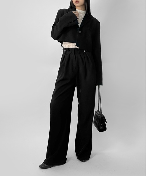 LVEU.(ラブユ.)の「【LVEU.】パターンレースシアートップス / トップス シアー シアートップス 長袖 レース レイヤード プチハイネック ブラック アイボリー モード系(Tシャツ/カットソー・レディース・アイボリー/ブラック・FREE)」の10枚目の写真