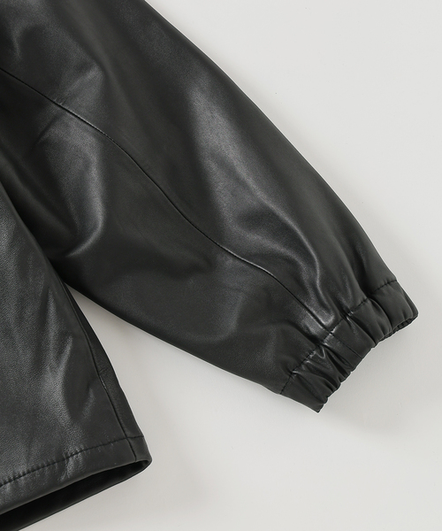 JOURNAL STANDARD relume（ジャーナルスタンダード　レリューム）の「ラムレザー コーチジャケット（ライダースジャケット・メンズ・ブラック・LARGE/MEDIUM）」の11枚目の写真