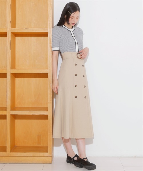 AND COUTURE(アンドクチュール)の「トレンチマーメイドスカート(スカート・レディース・ブラック/キャメル・MEDIUM/SMALL)」の1枚目の写真