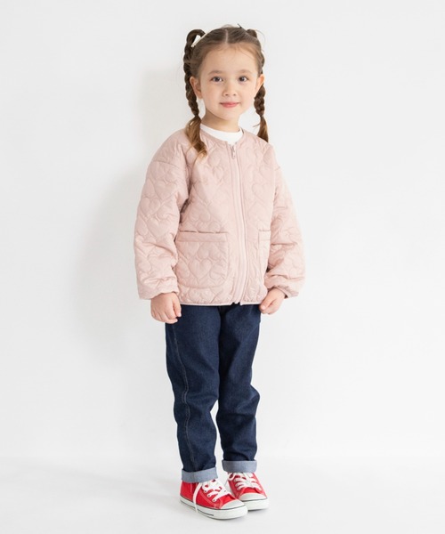 BRANSHES（ブランシェス）の「ハート柄キルティングジャケット（その他アウター・キッズ・ピンク/ブラック/グレイッシュベージュ・110cm/90cm/120cm/100cm/150cm/140cm/130cm）」の7枚目の写真