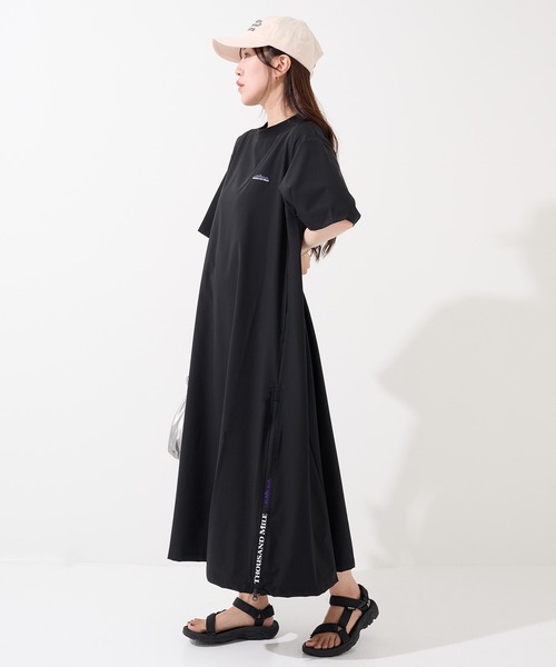 THOUSAND MILE(サウザンドマイル)の「【THOUSAND MILE】SHORT SLEEVE OP NY/PU(ワンピース・レディース・ベージュ/ブラック/オリーブ/チャコールグレー・FREE)」の12枚目の写真