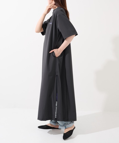 THOUSAND MILE(サウザンドマイル)の「【THOUSAND MILE】SHORT SLEEVE OP NY/PU(ワンピース・レディース・ベージュ/ブラック/オリーブ/チャコールグレー・FREE)」の22枚目の写真