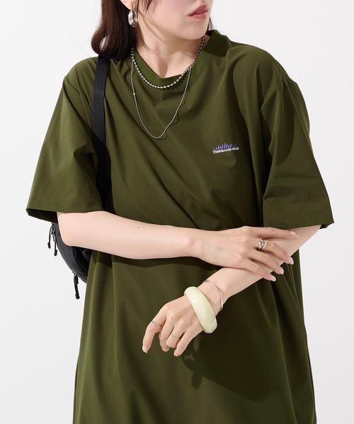 THOUSAND MILE(サウザンドマイル)の「【THOUSAND MILE】SHORT SLEEVE OP NY/PU(ワンピース・レディース・ベージュ/ブラック/オリーブ/チャコールグレー・FREE)」の8枚目の写真