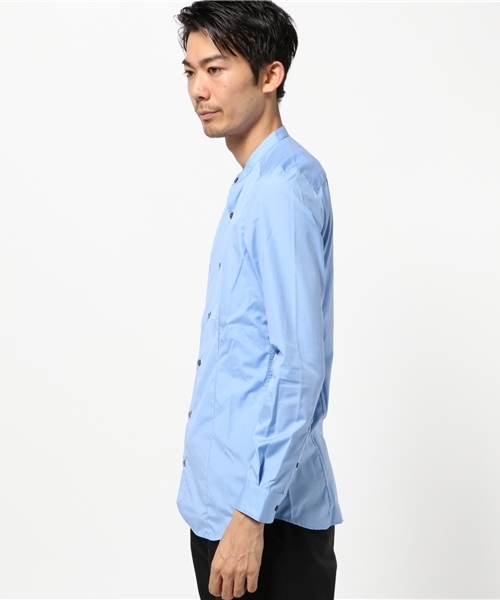 NO ID.（ノーアイディ）の「ms2569-C100Sﾌﾞﾛｰﾄﾞﾊﾞﾝﾄﾞｶﾗｰｼｬﾂ（シャツ/ブラウス・メンズ・ホワイト/ブラック・1/2/3）」の4枚目の写真