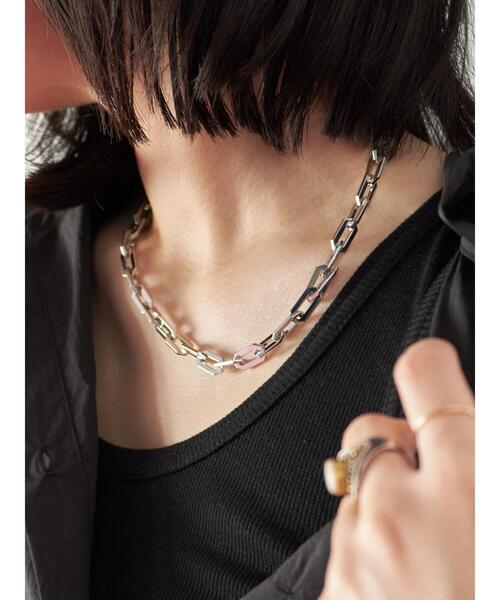 Samansa Mos2 blue(サマンサモスモスブルー)の「チェーンネックレス(ネックレス・レディース・シルバー・F)」の3枚目の写真