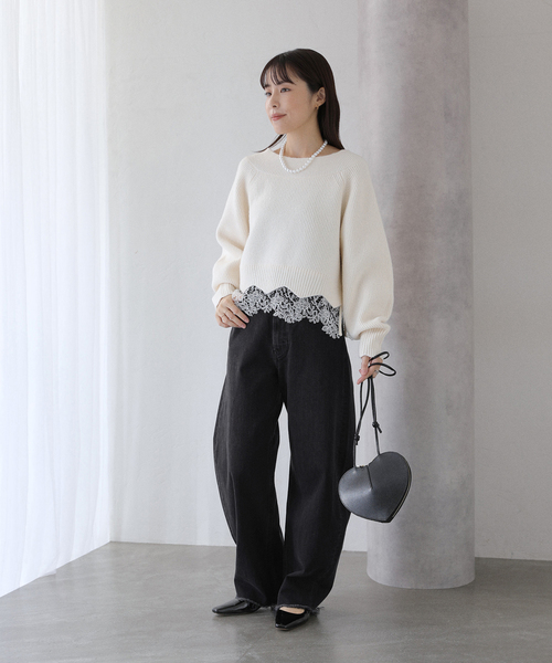 La TOTALITE（ラトータリテ）の「【洗える】YANUK/ヤヌーク LAURA Curve Taperd（デニムパンツ・レディース・チャコールグレー・26/25/24/23）」の2枚目の写真