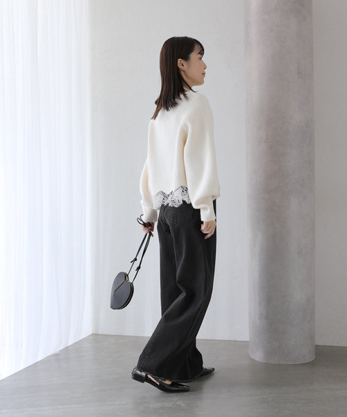 La TOTALITE（ラトータリテ）の「【洗える】YANUK/ヤヌーク LAURA Curve Taperd（デニムパンツ・レディース・チャコールグレー・26/25/24/23）」の4枚目の写真