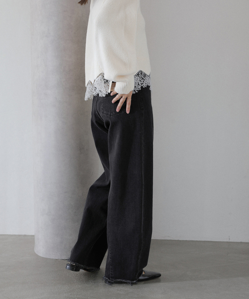 La TOTALITE（ラトータリテ）の「【洗える】YANUK/ヤヌーク LAURA Curve Taperd（デニムパンツ・レディース・チャコールグレー・26/25/24/23）」の8枚目の写真