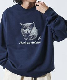 限定展開 ビッグシルエット フロントプリント クルーネック スウェット / CAT Portrait