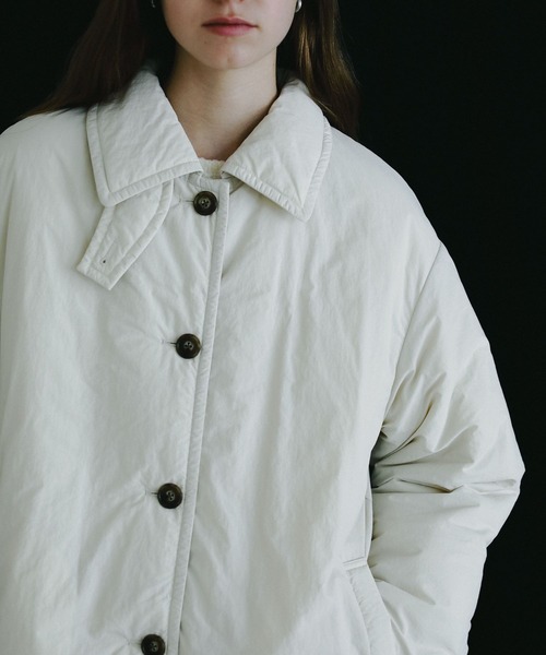 A part by(アパートバイ)の「エアサーマルロングコート(ダウンジャケット/コート・レディース・アイボリー/ブラウン・FREE)」の6枚目の写真