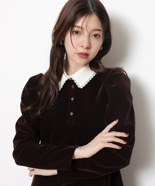 ベルベットカラーミニワンピース（ワンピース）｜Rirandture（リ