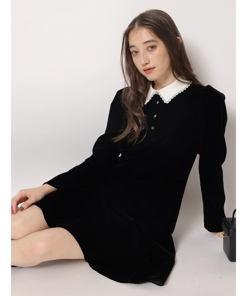 ベルベットカラーミニワンピース（ワンピース）｜Rirandture（リランド