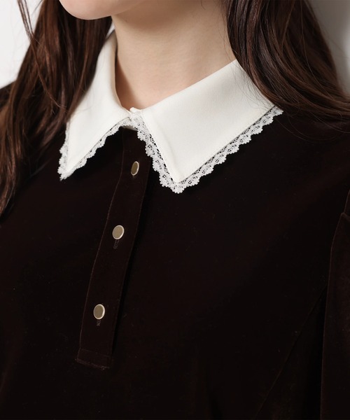 Rirandture(リランドチュール)の「ベルベットカラーミニワンピース(ワンピース・レディース・ブラック/ブラウン・2/1)」の12枚目の写真