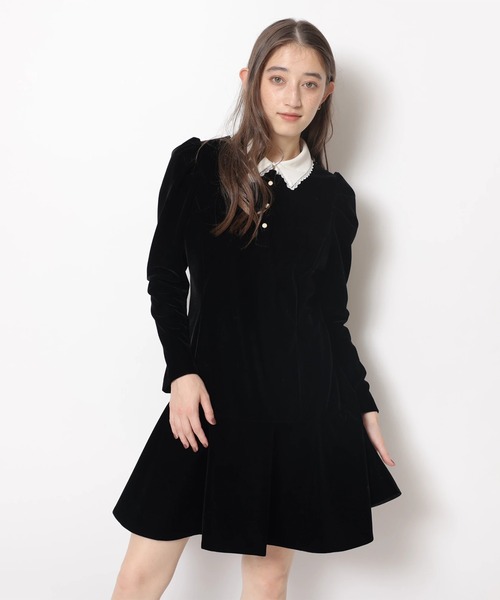 リランドチュール ベルベットカラーミニワンピース ベルベットカラーミニワンピース（ワンピース）｜Rirandture（リランド