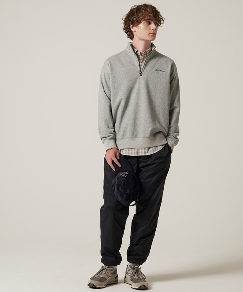 Eddie Bauer（エディーバウアー）の「シグネチャー スウェットシャツ クォータージップ（スウェット・メンズ・杢グレー/ブラック/ボルドー・XXL/XL/L/M）」の14枚目の写真