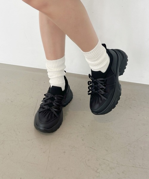 2025秋冬新作 リボン ディテール ニット スニーカー /OT3787