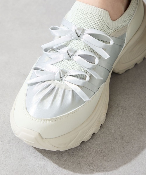 セール】2025秋冬新作 リボン ディテール ニット スニーカー /OT3787