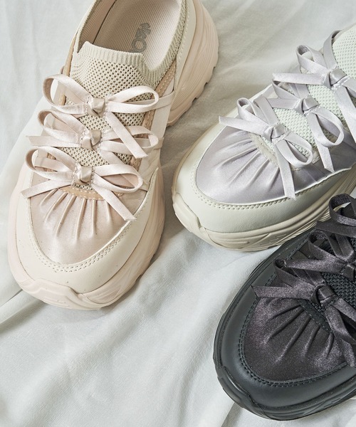 セール】2025秋冬新作 リボン ディテール ニット スニーカー /OT3787