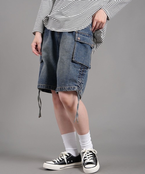 ZUMBA ハーフパンツ　デニム　グレー　Ｓ BEATJIVE ハーフパンツ レディース 膝下 五分丈 デニムパンツ