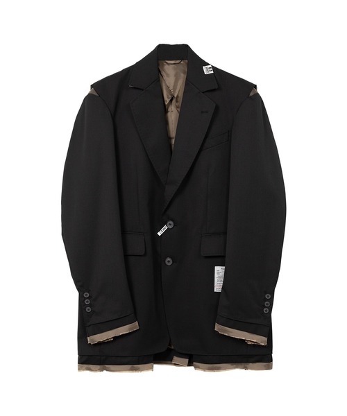 MIHARAYASUHIRO(ミハラヤスヒロ)の「【MIHARAYASUHIRO/ミハラヤスヒロ】DRY WOOL JACKET/ドライウールジャケット/テーラードジャケット(テーラードジャケット・レディース・ブラック/カーキ・36/38)」の1枚目の写真