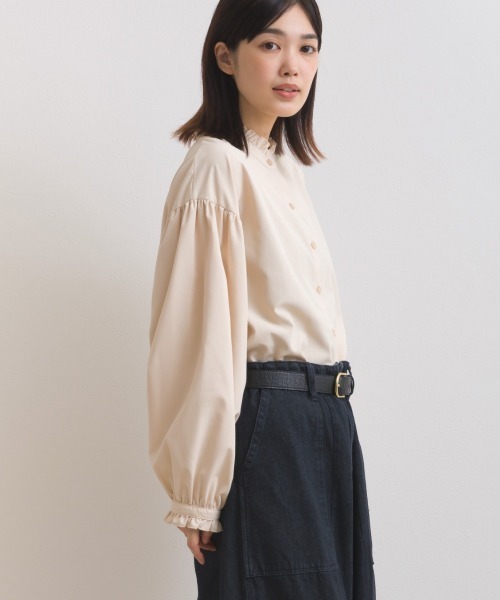 OMNES(オムネス)の「テックコットンフリル衿 袖シャツ長袖シャツブラウス(シャツ/ブラウス・レディース・ブラック/ネイビー系/ベージュ/ブルー系その他/イエロー/ホワイト/グリーン・FREE)」の19枚目の写真