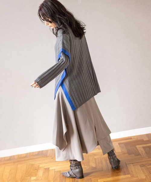 OSMOSIS（オズモーシス）の「ワイドリブニットプルオーバー（ニット/セーター・レディース・グレー/ブラック/ベージュ/ライトグリーン・ONE SIZE）」の5枚目の写真