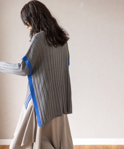 OSMOSIS（オズモーシス）の「ワイドリブニットプルオーバー（ニット/セーター・レディース・グレー/ブラック/ベージュ/ライトグリーン・ONE SIZE）」の7枚目の写真