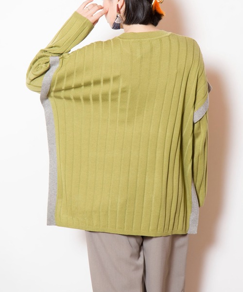 OSMOSIS（オズモーシス）の「ワイドリブニットプルオーバー（ニット/セーター・レディース・グレー/ブラック/ベージュ/ライトグリーン・ONE SIZE）」の17枚目の写真