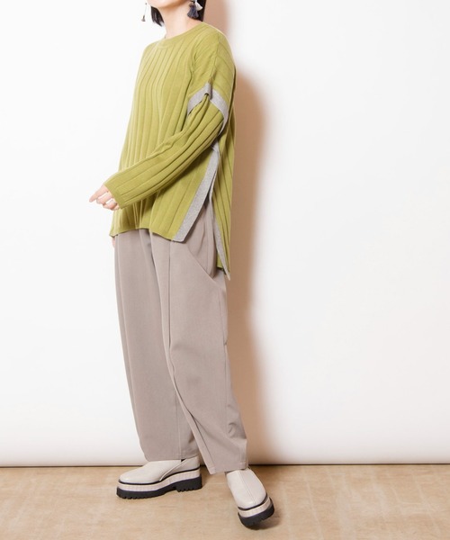 OSMOSIS（オズモーシス）の「ワイドリブニットプルオーバー（ニット/セーター・レディース・グレー/ブラック/ベージュ/ライトグリーン・ONE SIZE）」の20枚目の写真