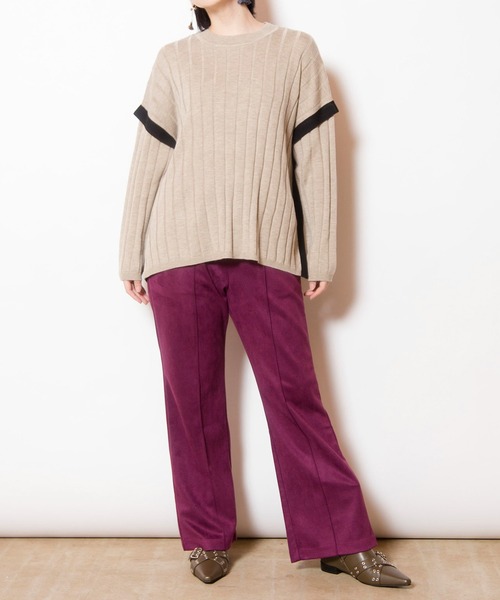 OSMOSIS（オズモーシス）の「ワイドリブニットプルオーバー（ニット/セーター・レディース・グレー/ブラック/ベージュ/ライトグリーン・ONE SIZE）」の22枚目の写真