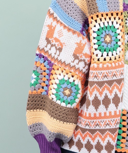 チチカカ（チチカカ）の「Rico パッチクロシェニットプルオーバー（ニット/セーター・レディース・カラフル・FREE）」の3枚目の写真