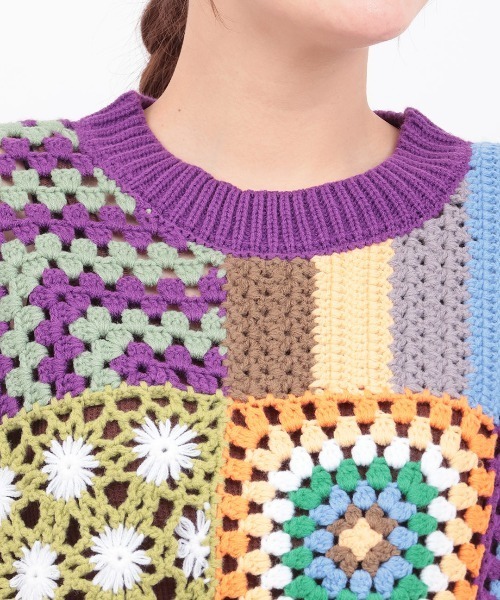 チチカカ（チチカカ）の「Rico パッチクロシェニットプルオーバー（ニット/セーター・レディース・カラフル・FREE）」の7枚目の写真