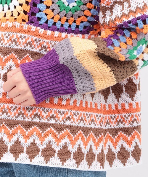 チチカカ（チチカカ）の「Rico パッチクロシェニットプルオーバー（ニット/セーター・レディース・カラフル・FREE）」の8枚目の写真